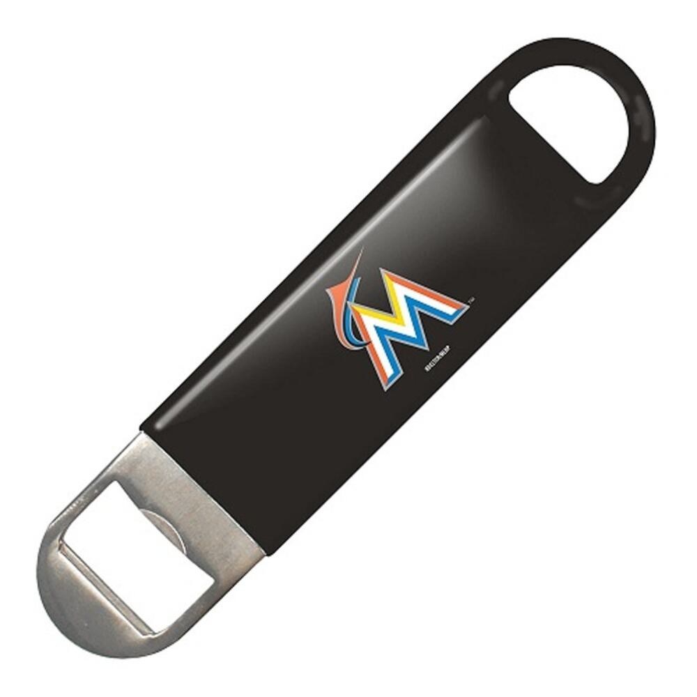 MLB Miami Marlins Heavy Duty Bottle Opener Florida Vinyl Long Logo Printed Black